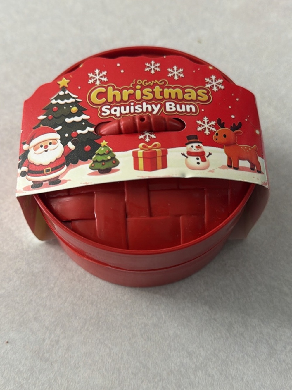 Christmas Squishy Bun - Red Holiday Plush Toy